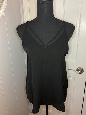 E hanger M Women's V-Neck Dressy Black Spaghetti Strap Top Size M